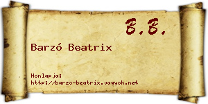 Barzó Beatrix névjegykártya